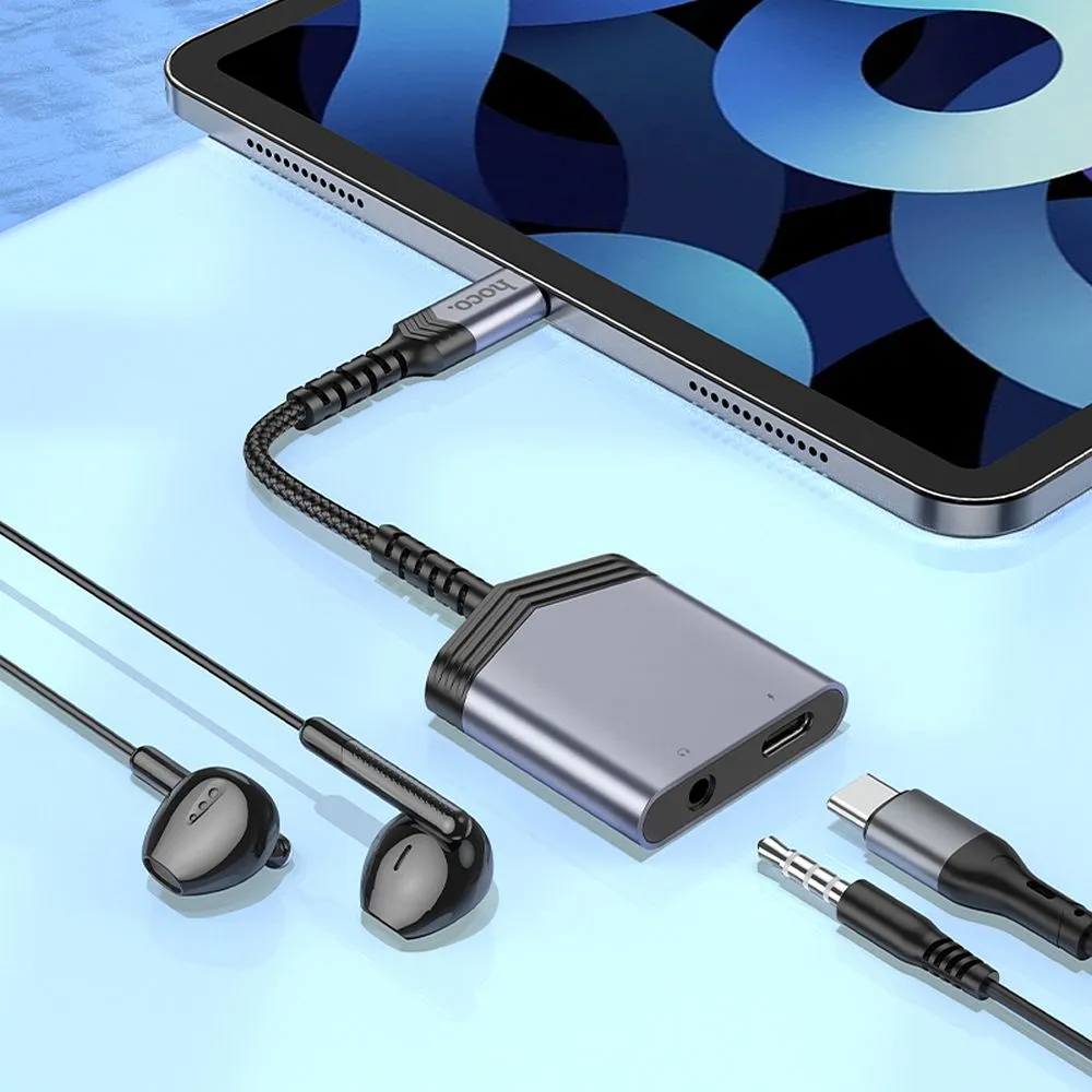 Adaptateur Audio USB-C - USB-C / 3.5mm HOCO LS39, Noir