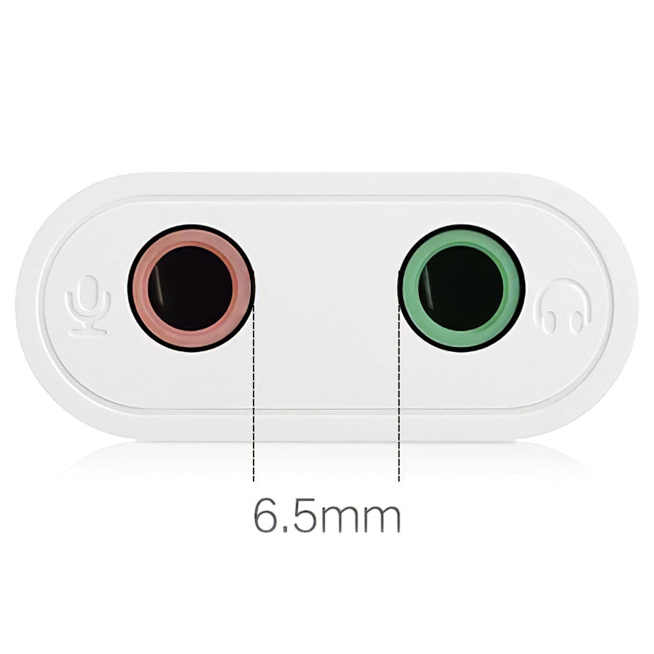 Carte son USB UGREEN US205, 2 x Jack 3.5mm, Blanche