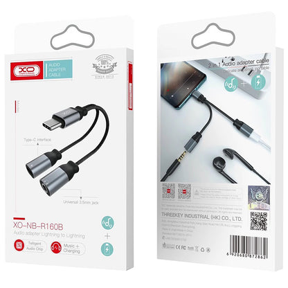 Adaptateur Audio USB-C - USB-C / 3.5mm XO Design NBR160B, Noir
