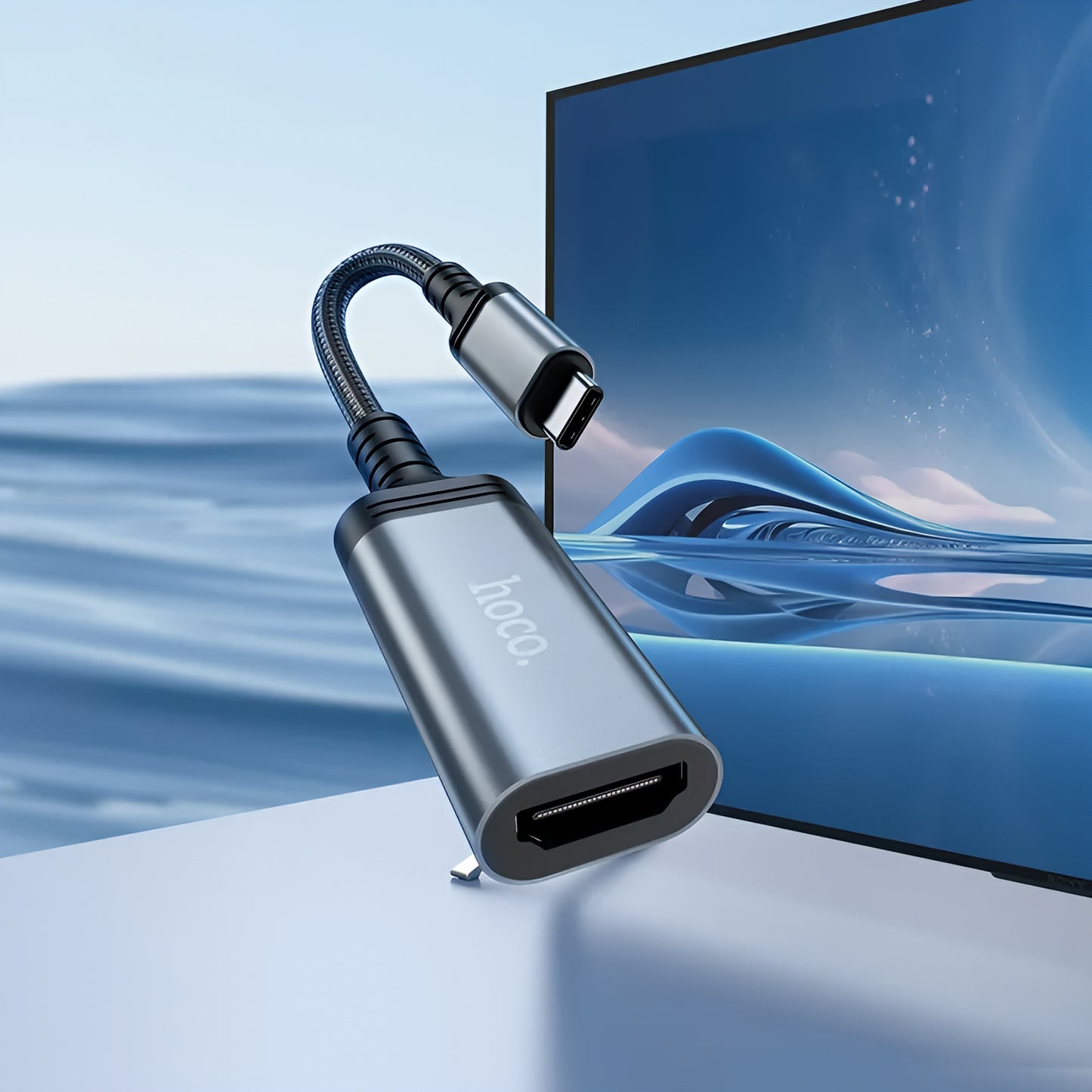 Adaptateur Audio et Vidéo USB-C - HDMI HOCO UA43A, Gris