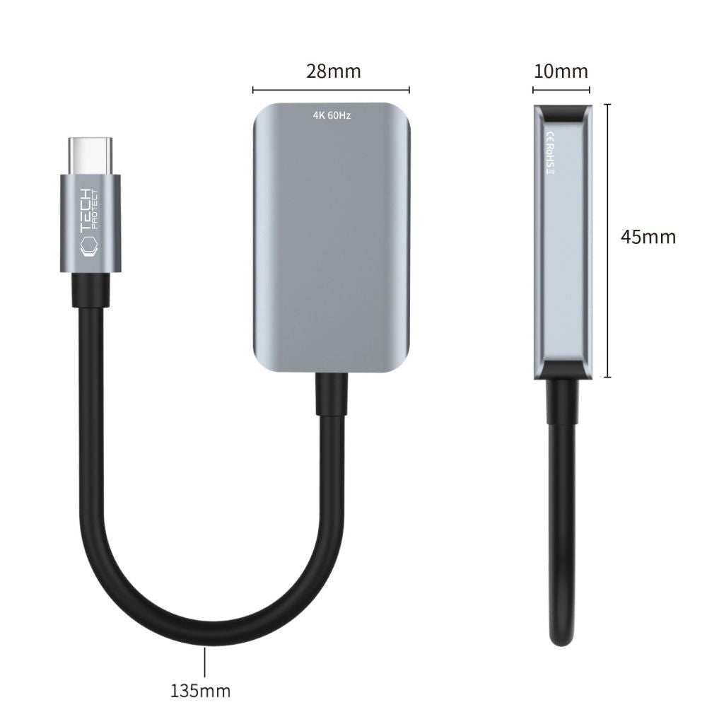 Adaptateur Audio et Vidéo USB-C - HDMI Tech-Protect Ultraboost, Noir