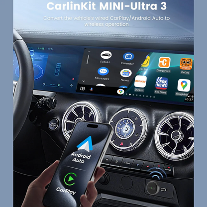 Adaptateur Carplay / Android Auto sans fil Carlinkit Mini Ultra3 pour Apple iPhone / Série Android