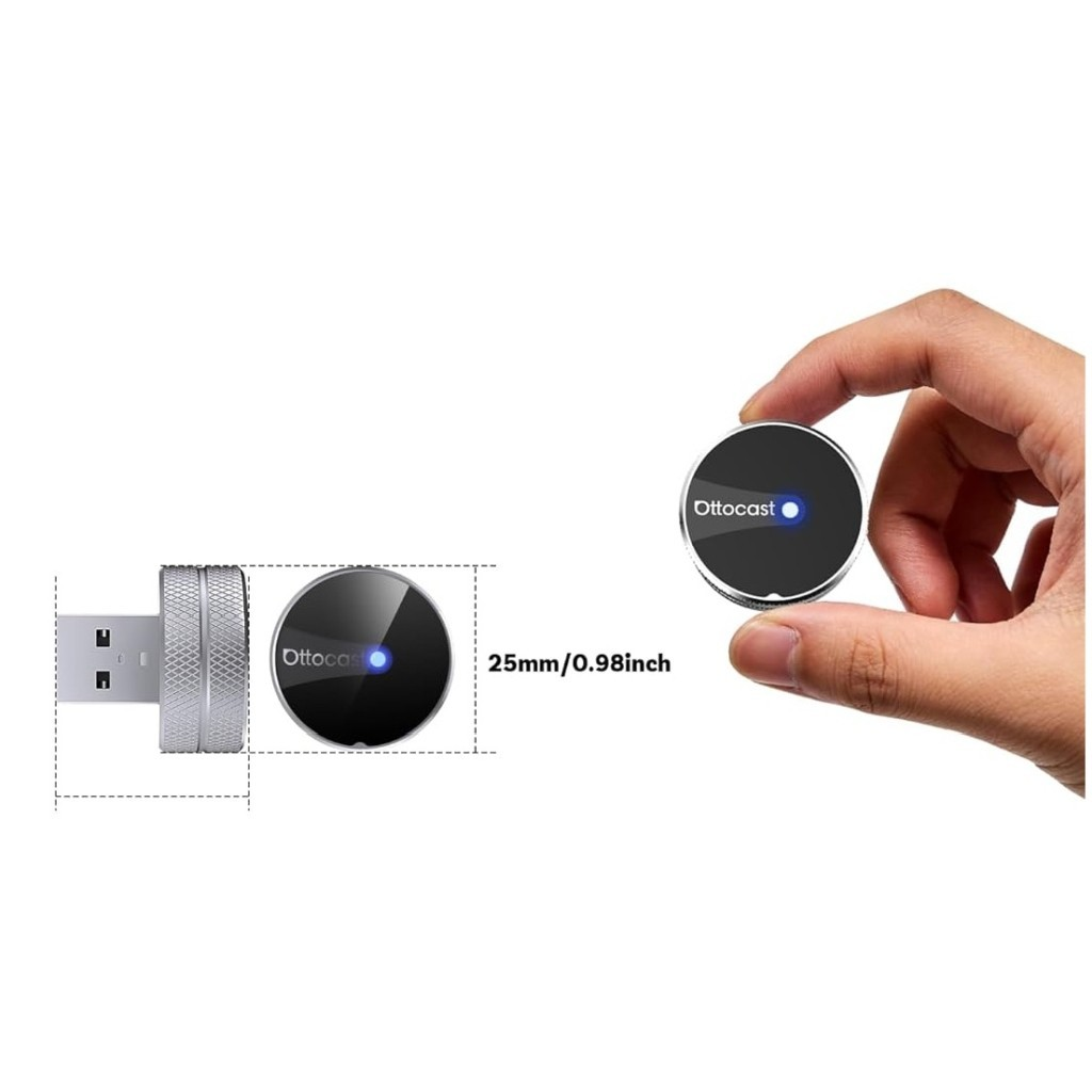 Adaptateur Carplay / Android Auto sans fil Ottocast Mini Slim Tube pour Apple iPhone / série Android CP88-T4