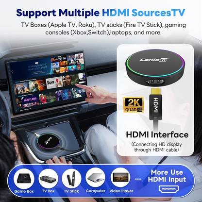 Adaptateur Carplay / Android Auto sans fil Carlinkit HD2CP Pro pour Apple iPhone / Android Series