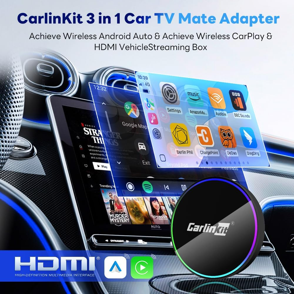 Adaptateur Carplay / Android Auto sans fil Carlinkit HD2CP Pro pour Apple iPhone / Android Series