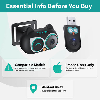 Adaptateur Carplay Auto Ottocast Cabin Care pour Apple iPhone Series CA520-T