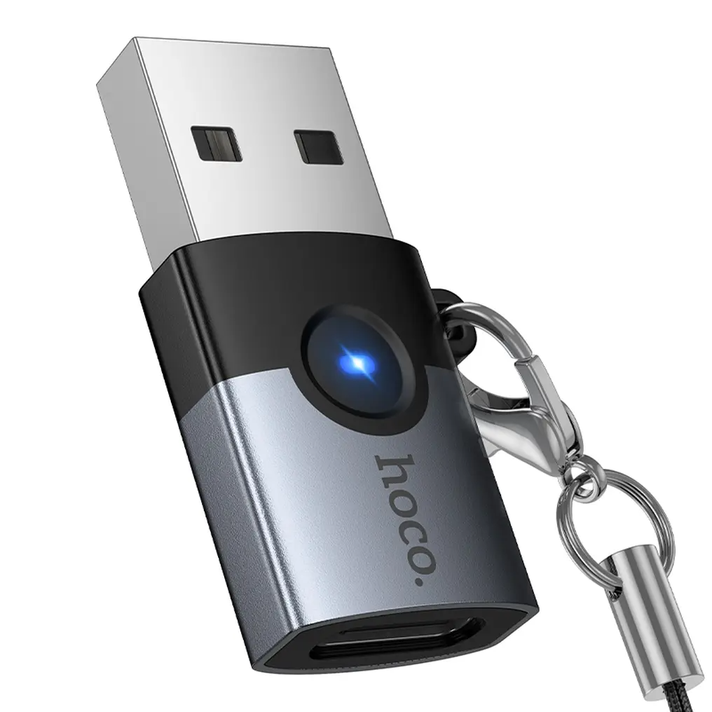 Adaptateur de données et de charge USB-C - USB-A HOCO UA46B, Gris