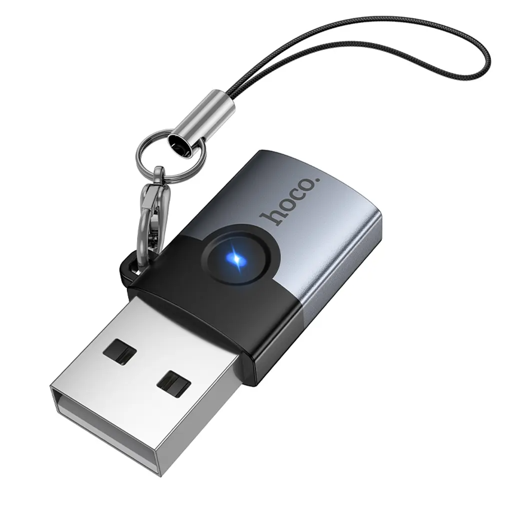Adaptateur de données et de charge USB-C - USB-A HOCO UA46B, Gris