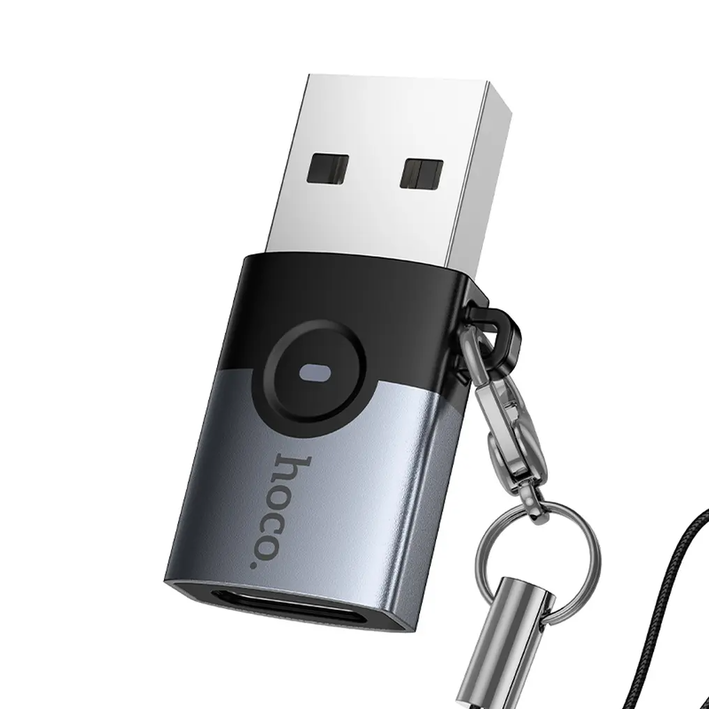 Adaptateur de données et de charge USB-C - USB-A HOCO UA46B, Gris