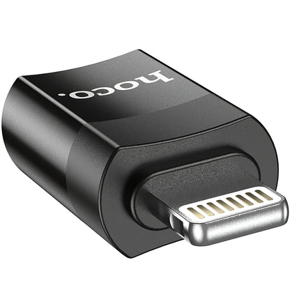 Adaptateur de données et de charge USB-C - Lightning HOCO UA17, noir 