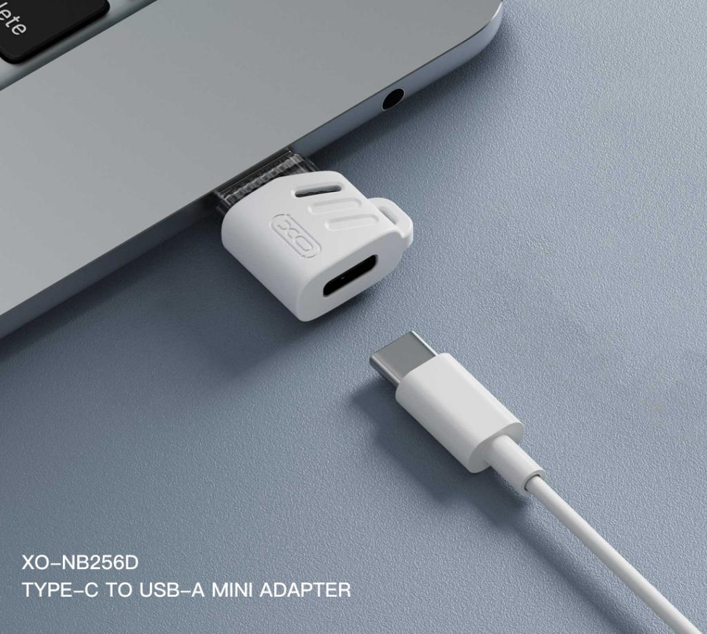Adaptateur de données et de charge USB-C - USB-A XO Design NB256D, Blanc