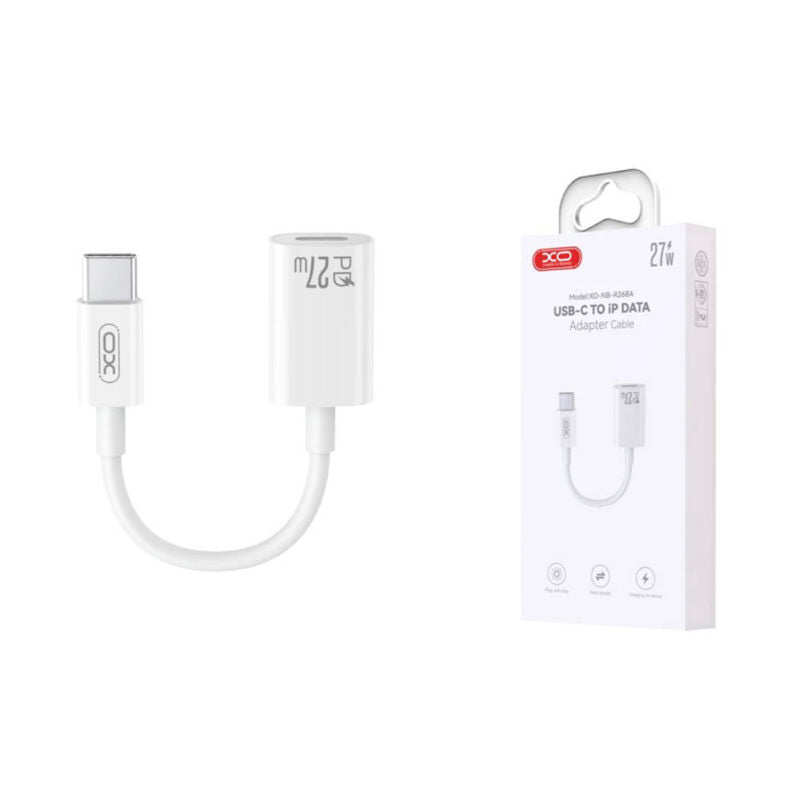 Adaptateur de Données et de Charge USB-C - Lightning XO Design NB-R268A, Blanc