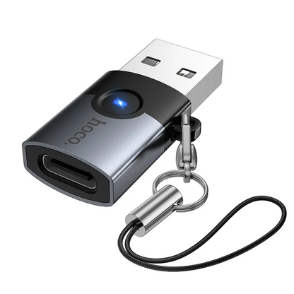 Adaptateur de données et de charge USB-C - USB-A HOCO UA46B, Gris