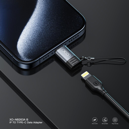 Adaptateur de données et de charge Lightning - USB-C XO Design NB263A, Noir