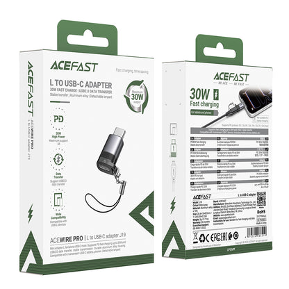 Adaptateur de Données et de Charge Lightning - USB-C Acefast J19, Gris