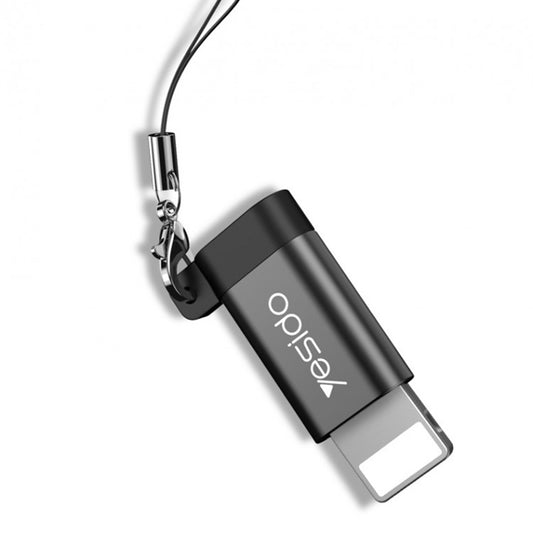 Adaptateur de données et de charge microUSB - Lightning Yesido GS05, Noir