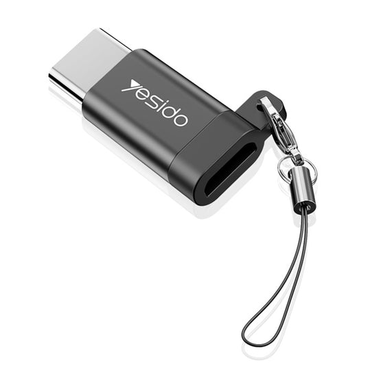 Adaptateur de Données et de Charge microUSB - USB-C Yesido GS04, Noir