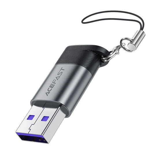 Adaptateur de Données et de Chargement USB-C - USB-A Acefast J8, Gris