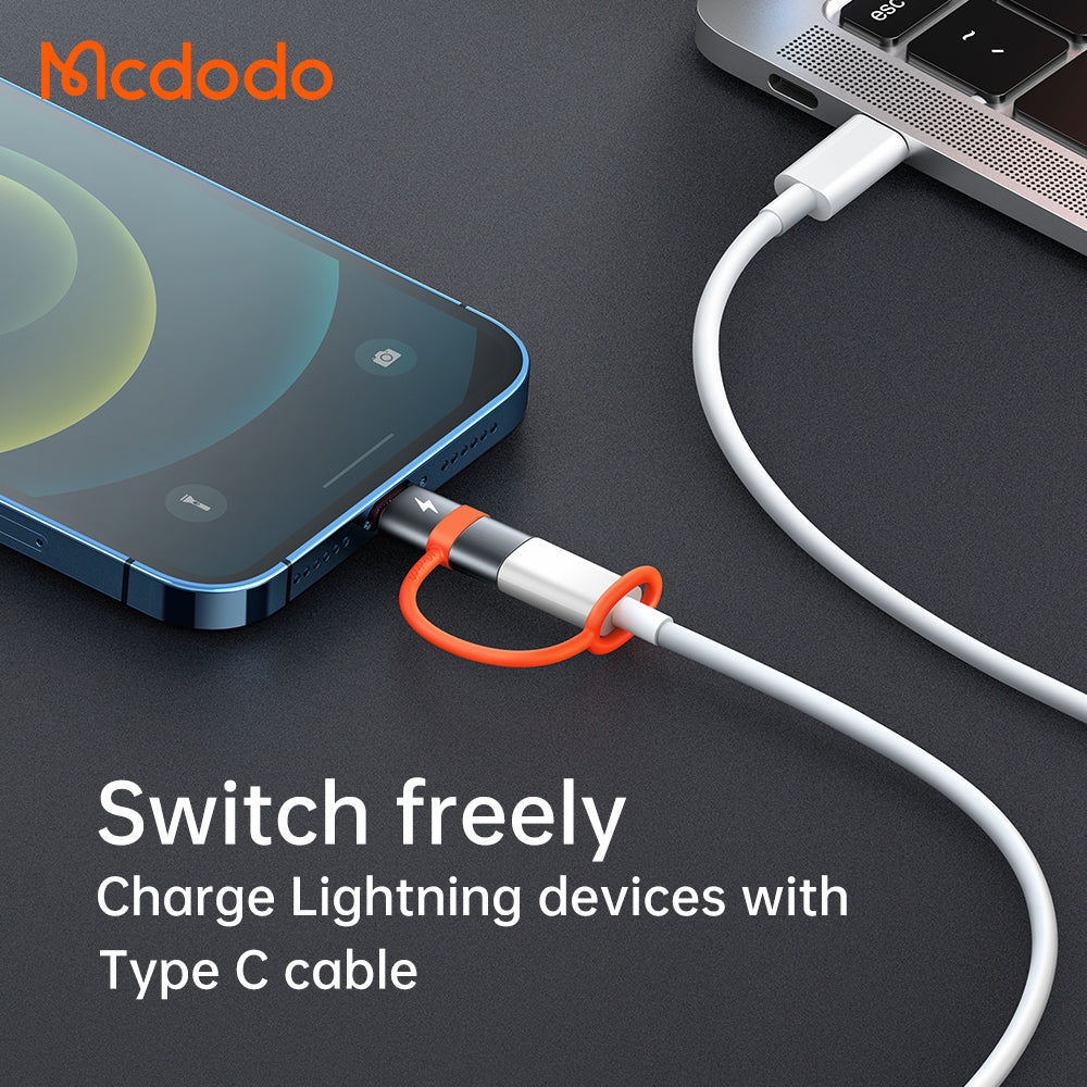 Adaptateur de données et de charge USB-C - Lightning McDodo OT-0510, Gris