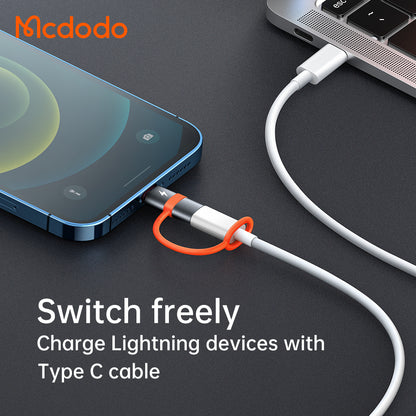 Adaptateur de données et de charge USB-C - Lightning McDodo OT-0510, Gris