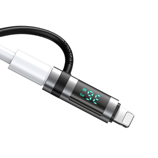 Adaptateur de Données et de Chargement USB-C - Lightning McDodo OT-2610 Pigeon Display, Noir