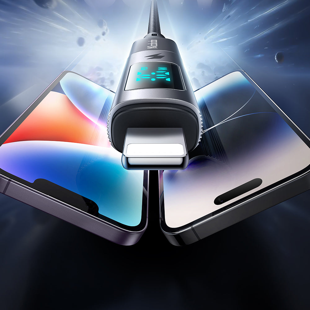 Adaptateur de Données et de Chargement USB-C - Lightning McDodo OT-6100 Wales Display, Noir