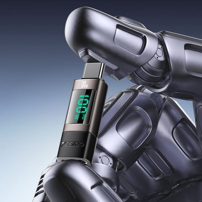 Adaptateur de Données et de Charge USB-C - USB-C Yesido GS24 Display, Gris