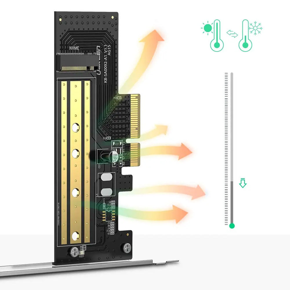 Adaptateur Interface SSD UGREEN CM302 (70503), NVMe M.2 - PCIe 3.0 X4