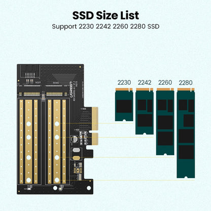 Adaptateur Interface SSD UGREEN CM302 (70504), NVMe M.2 / SATA - PCIe 3.0 X4