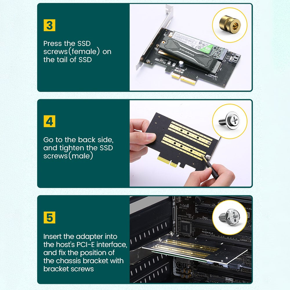 Adaptateur Interface SSD UGREEN CM302 (70504), NVMe M.2 / SATA - PCIe 3.0 X4
