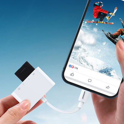 Joyroom OTG Lightning - USB-A / microSD Joyroom, blanc S-H142