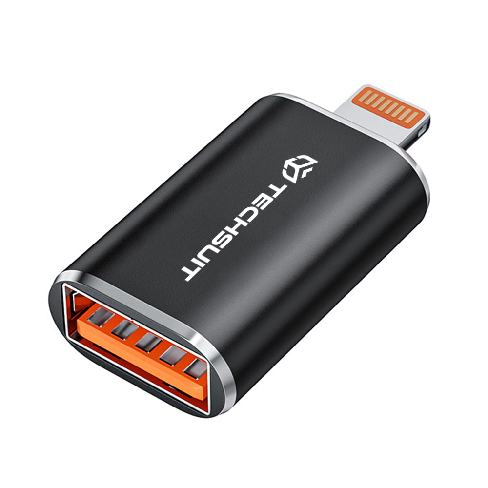 Adaptateur OTG Lightning - USB-A Techsuit A6 HyperPort, Noir Orange