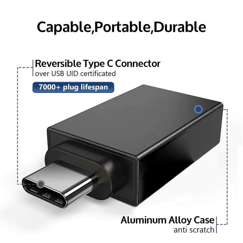 Adaptateur OTG microUSB / USB-C - USB-A Techsuit A13 DuoVoltX, Gris, Lot de 2 pièces