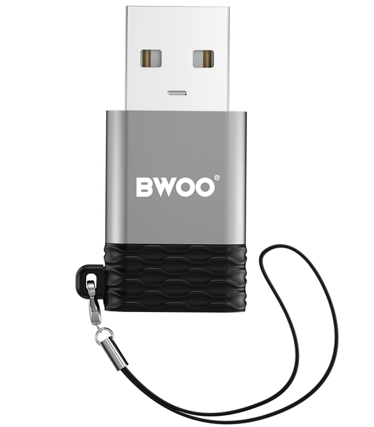 Adaptateur de données et de charge USB-C - USB-A BWOO BZ-38, Gris