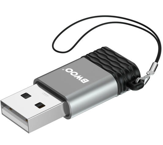Adaptateur de données et de charge USB-C - USB-A BWOO BZ-38, Gris