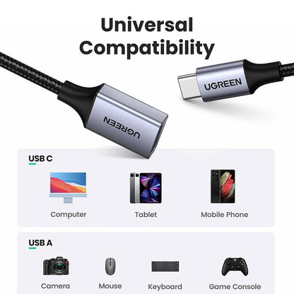 Adaptateur OTG USB-C - USB-A UGREEN US378 (70889), Gris