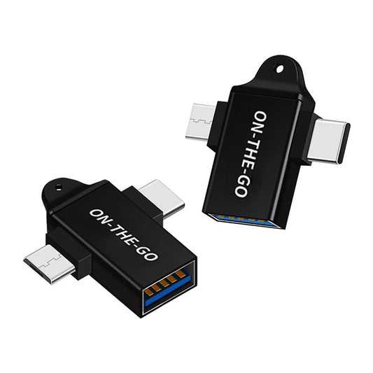 Adaptateur OTG microUSB / USB-C - USB-A Techsuit A15 AluCoreX, Noir