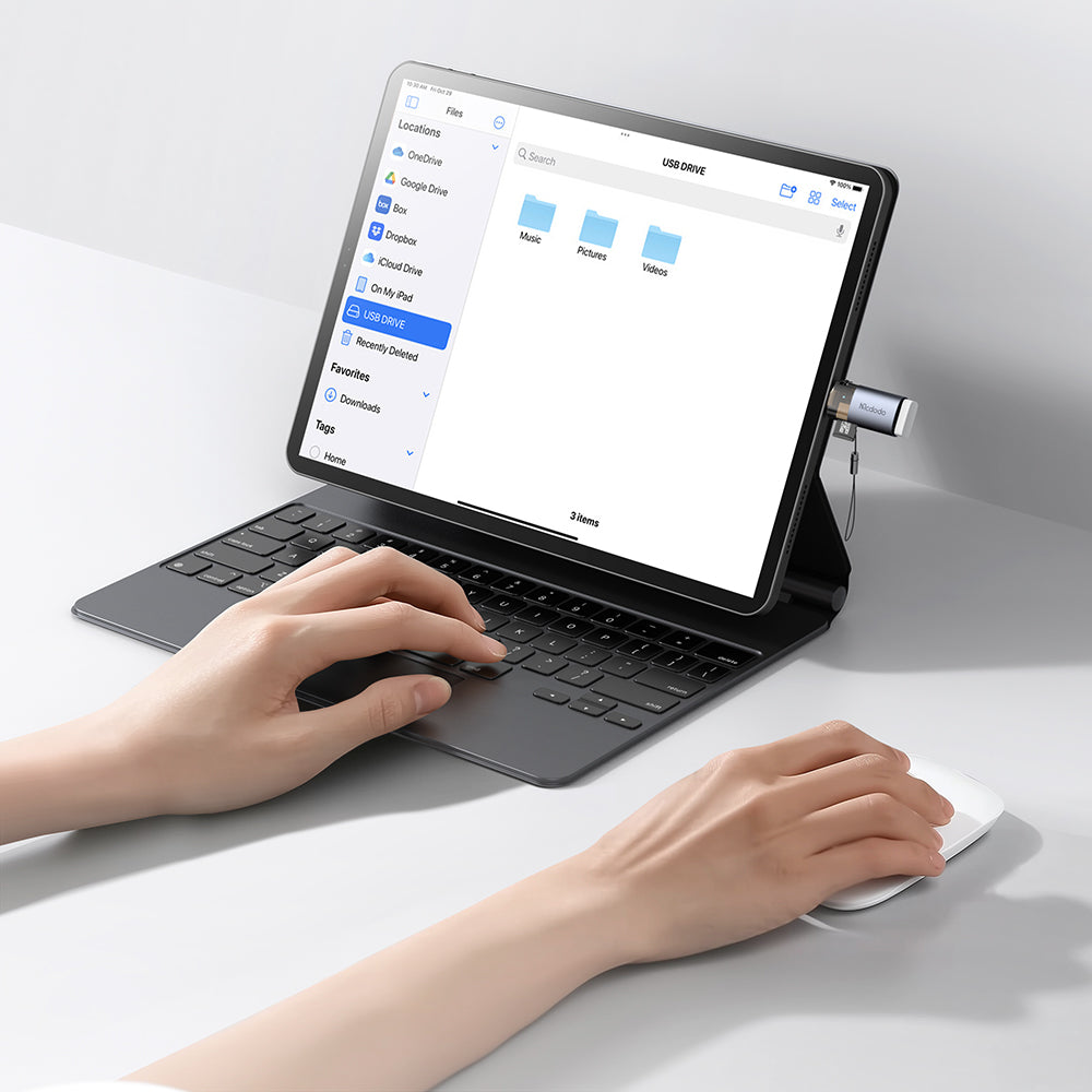 Lecteur de carte USB-C McDodo OT-7600, USB-A (OTG) - microSD, Noir