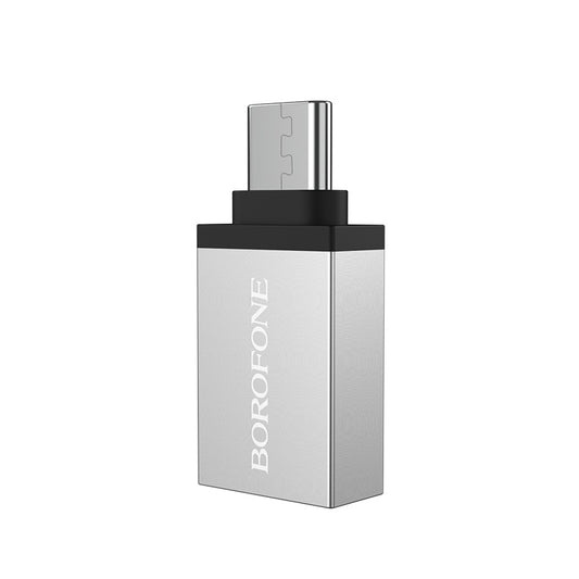 Adaptateur OTG USB-A - USB-C Borofone BV3, Argenté