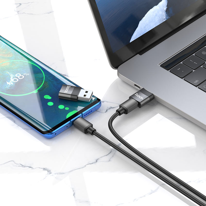 Adaptateur de données et de charge USB-C - USB-A HOCO UA17, noir