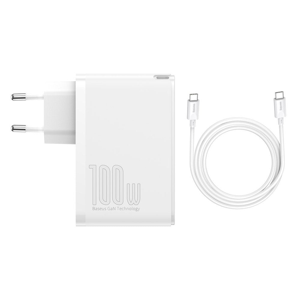 Chargeur réseau Baseus GaN2 Pro, 100W, 3A, 2 x USB-A - 2 x USB-C, blanc CCGAN2P-L02