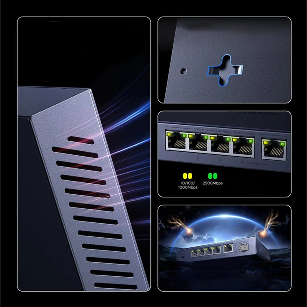 Switch Réseau UGREEN 35048EU, 5 x RJ45, Gris
