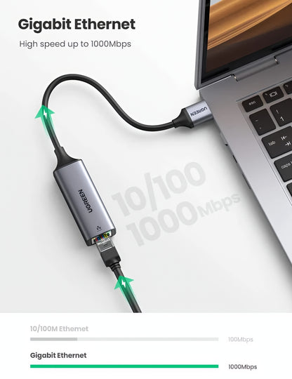 Carte réseau UGREEN CM209, RJ45, USB, Gris