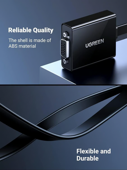 Adaptateur Vidéo UGREEN CM611 (90813), HDMI - VGA, 1080P, Noir