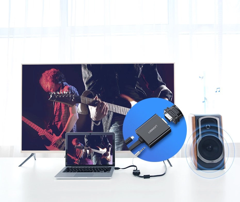 Adaptateur Vidéo UGREEN MM103 (40248), HDMI - VGA, 1080P, Noir