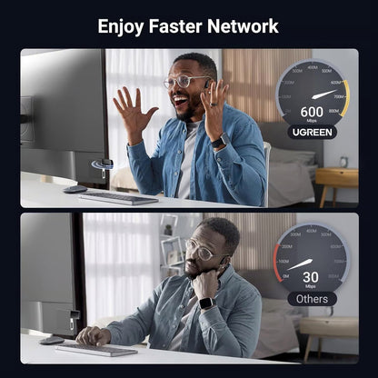 Adaptateur sans fil UGREEN CM762 (35264), Dual Band, Wi-Fi 6, 600Mbps, Noir