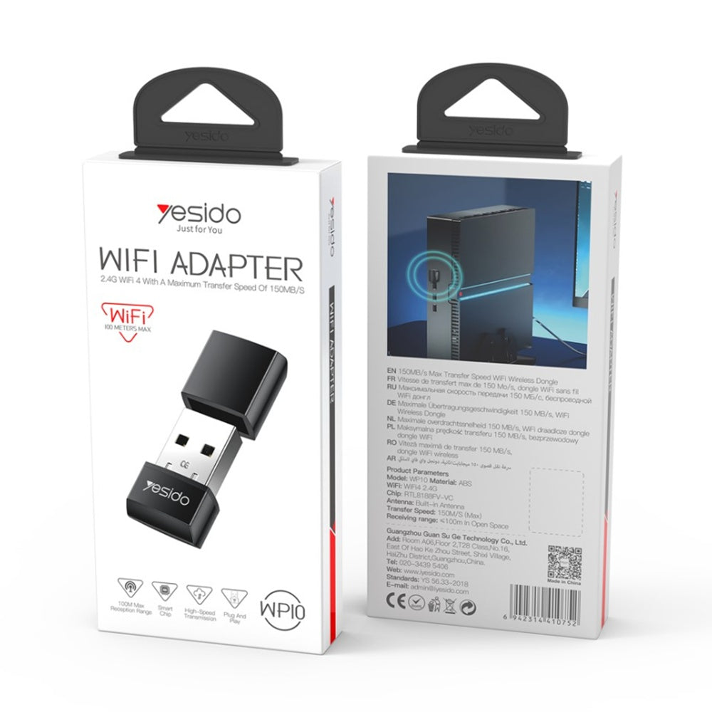 Adaptateur sans fil Yesido WP10, 150Mbps, Noir
