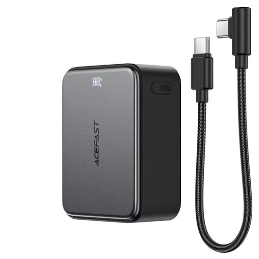 Acefast M28 External Battery, 10000mAh, 22.5W, QC + PD, 1 x USB-A - 2 x USB-C, Black