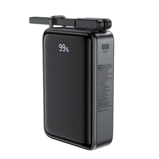External Battery Acefast M4, 20000mAh, 67W, PD, 1 x USB-A - 2 x USB-C, Black