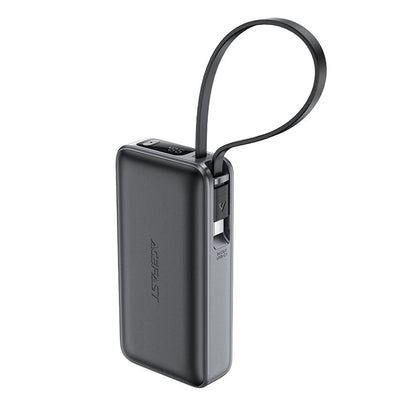 Batterie Externe Acefast M7, 10000mAh, 30W, QC + PD, 1 x USB-A - 2 x USB-C, Noire.